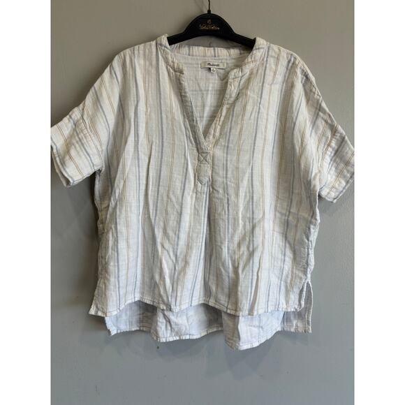 Madewell oversized top blouse shirt womens XS cotton coastal beachcore - Picture 1 of 4